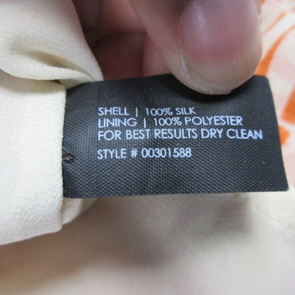 Club Monaco Floral Mini Skirt Women 4 Orange 100% Silk Tropical Beach 124 - Picture 4 of 8